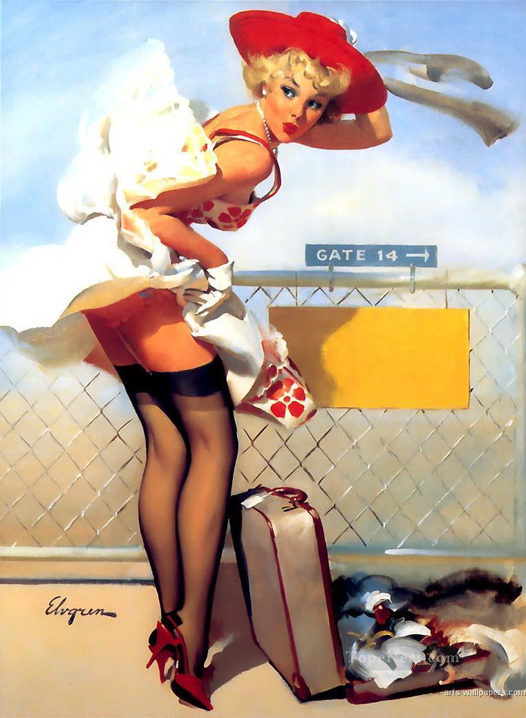 up in the air 1965 1 pin up Oil Paintings